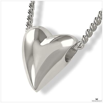 Polished Heart Pendant Locket for Ashes